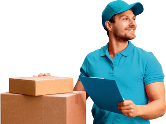 Logistics professional with packages